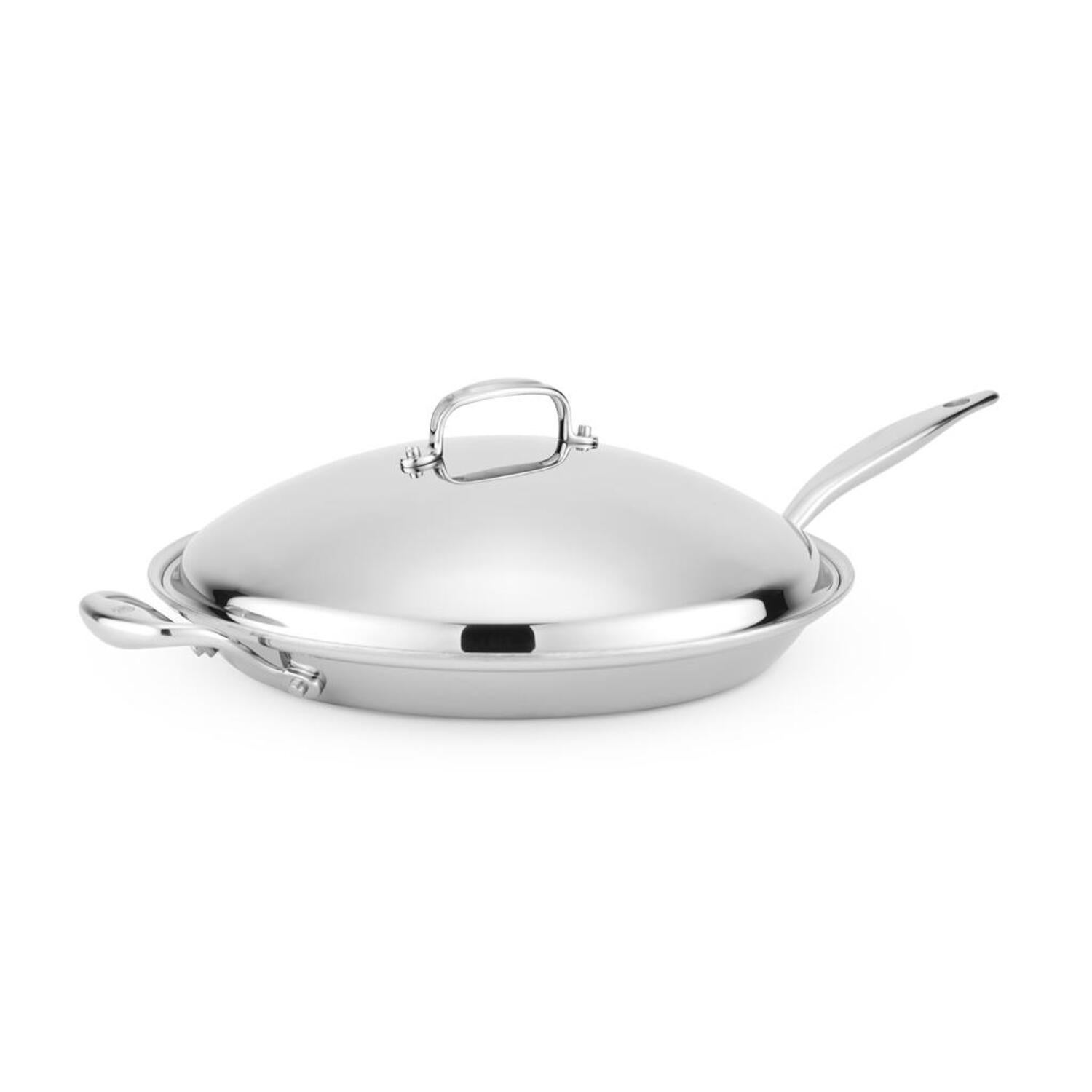 Heritage Steel 13.5" French Skillet with Lid - Titanium Series